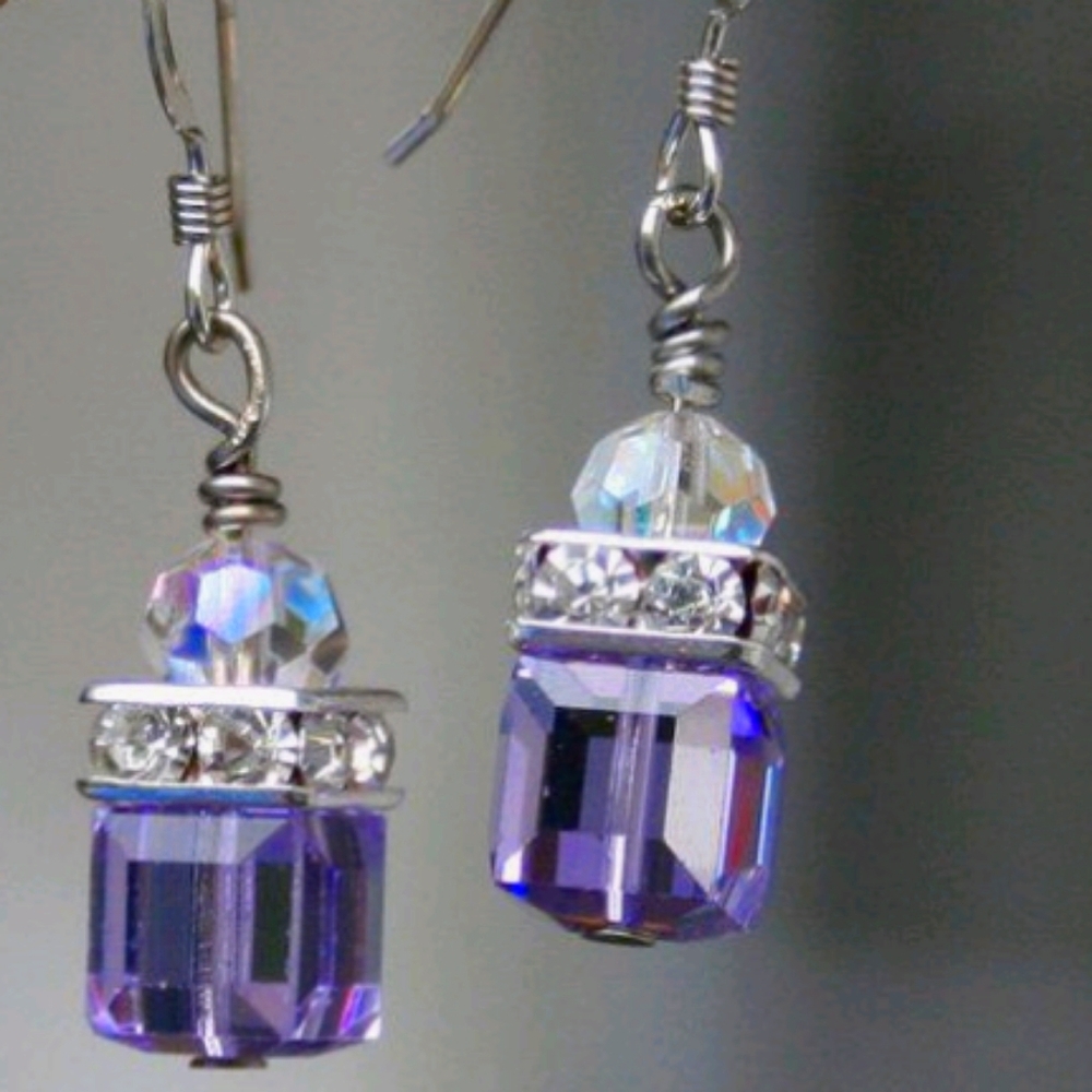 Swarovski Crystals with Sterling Silver Hook